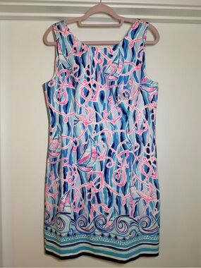 Lilly Pulitzer Mila Stretch Shift Dress in “Reel Nauti” - Size: 12